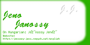 jeno janossy business card